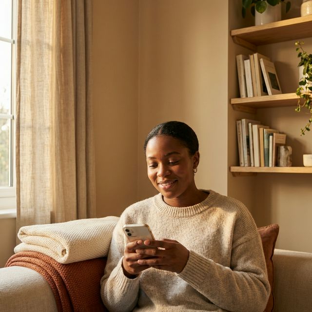 A Black mother finding support through her phone